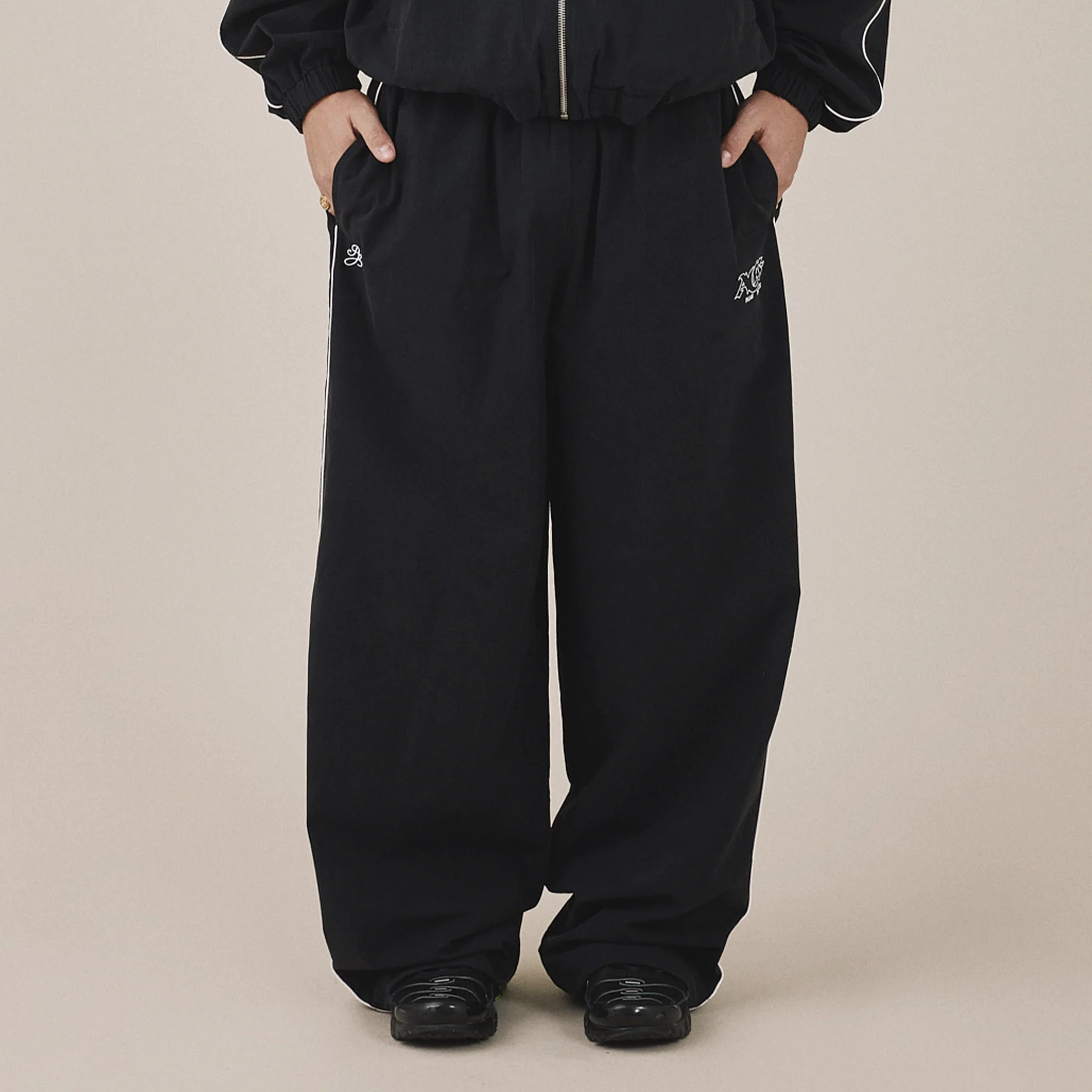 AGF x PALAIS Oversized Track Pants - Black